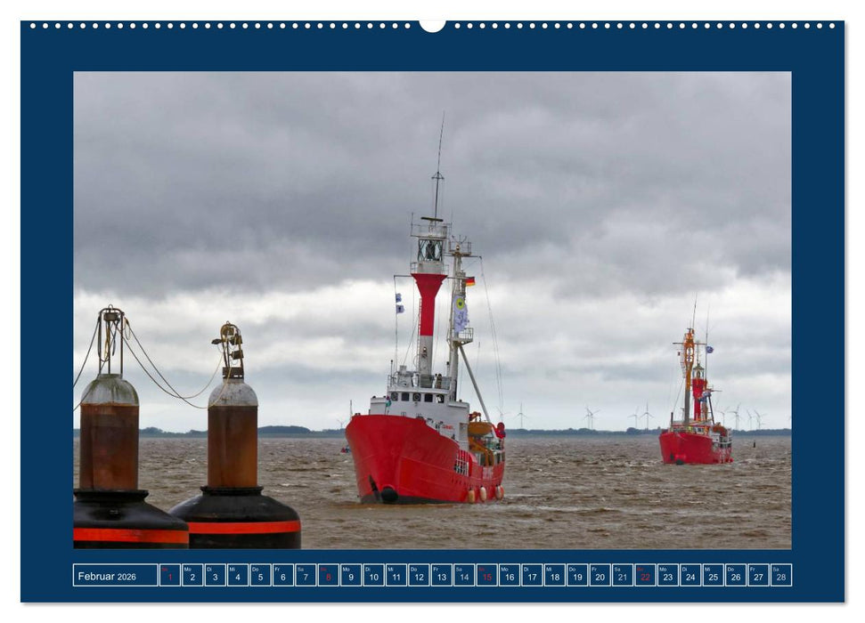 Feuerschiffe - Borkum Riff - Elbe 1 - Deutsche Bucht (CALVENDO Premium Wandkalender 2026)