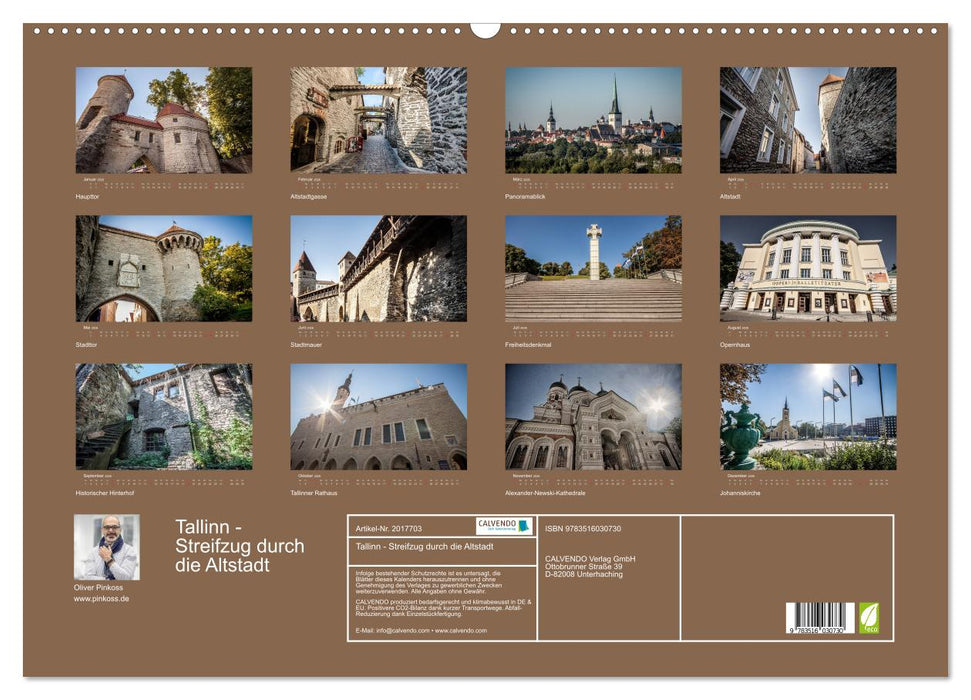 Tallinn - Streifzug durch die Altstadt (CALVENDO Wandkalender 2026)