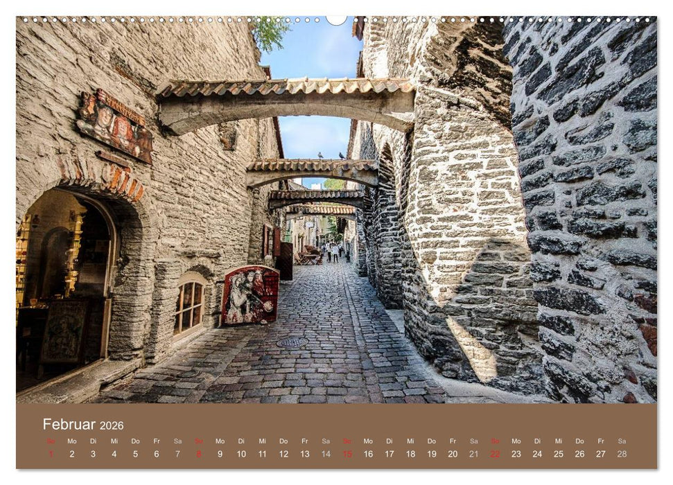 Tallinn - Streifzug durch die Altstadt (CALVENDO Wandkalender 2026)