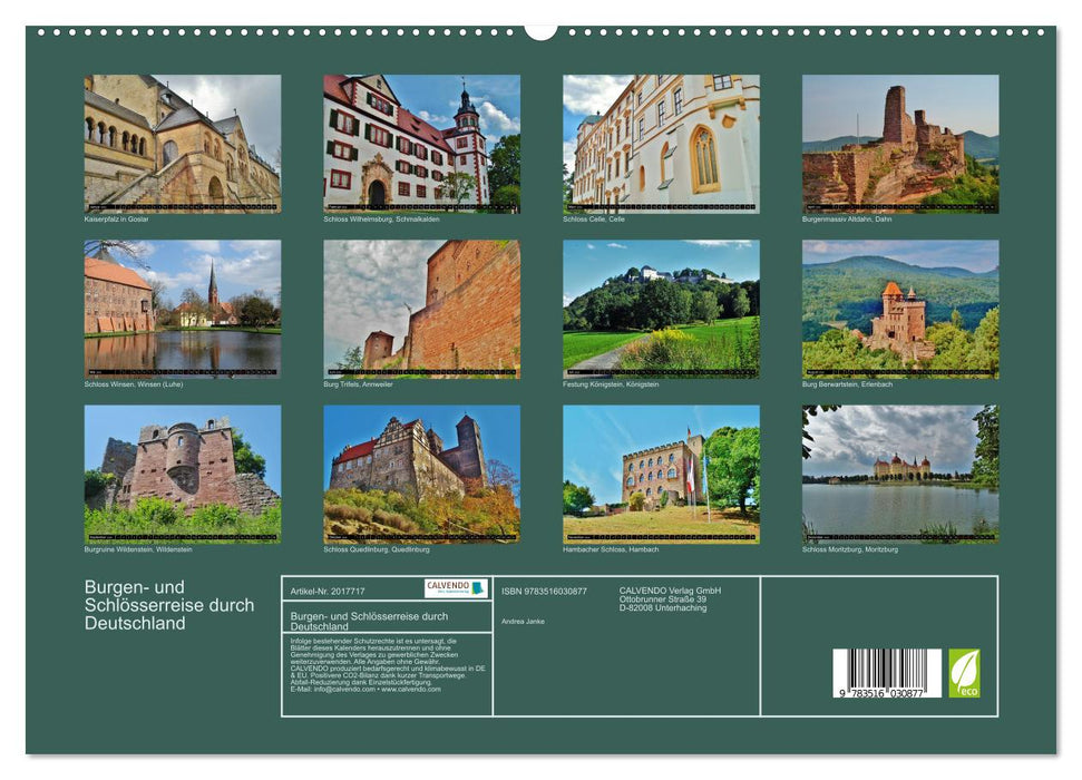 Burgen- und Schlösserreise durch Deutschland (CALVENDO Premium Wandkalender 2026)