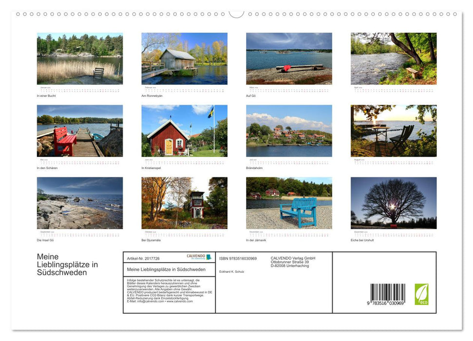 Meine Lieblingsplätze in Südschweden (CALVENDO Premium Wandkalender 2026)
