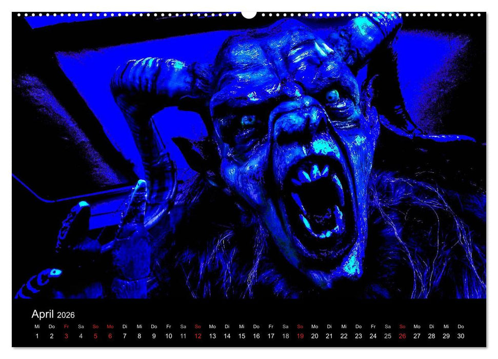Perchten und Krampusse im Voralpenland (CALVENDO Premium Wandkalender 2026)