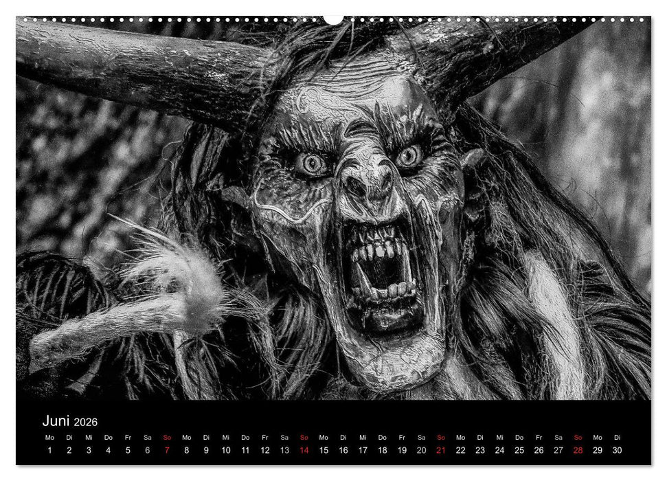 Perchten und Krampusse im Voralpenland (CALVENDO Premium Wandkalender 2026)