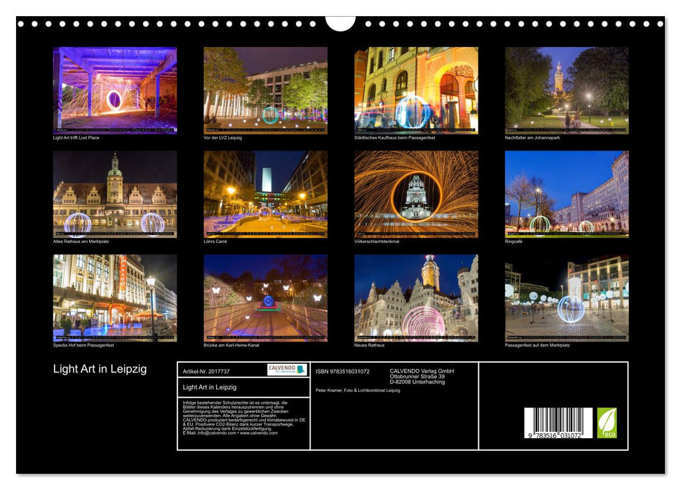 Light Art in Leipzig (CALVENDO Wandkalender 2026)