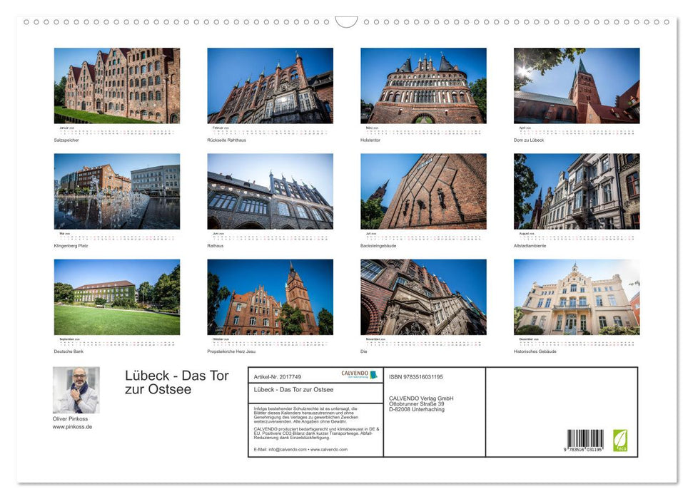 Lübeck - Das Tor zur Ostsee (CALVENDO Wandkalender 2026)