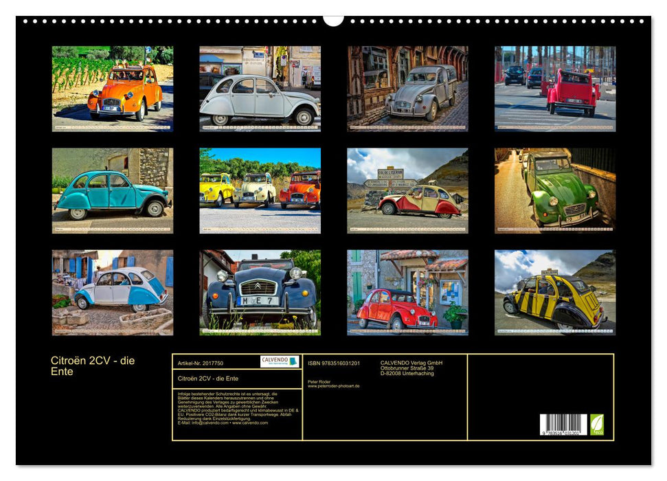Citroën 2CV - die Ente (CALVENDO Wandkalender 2026)