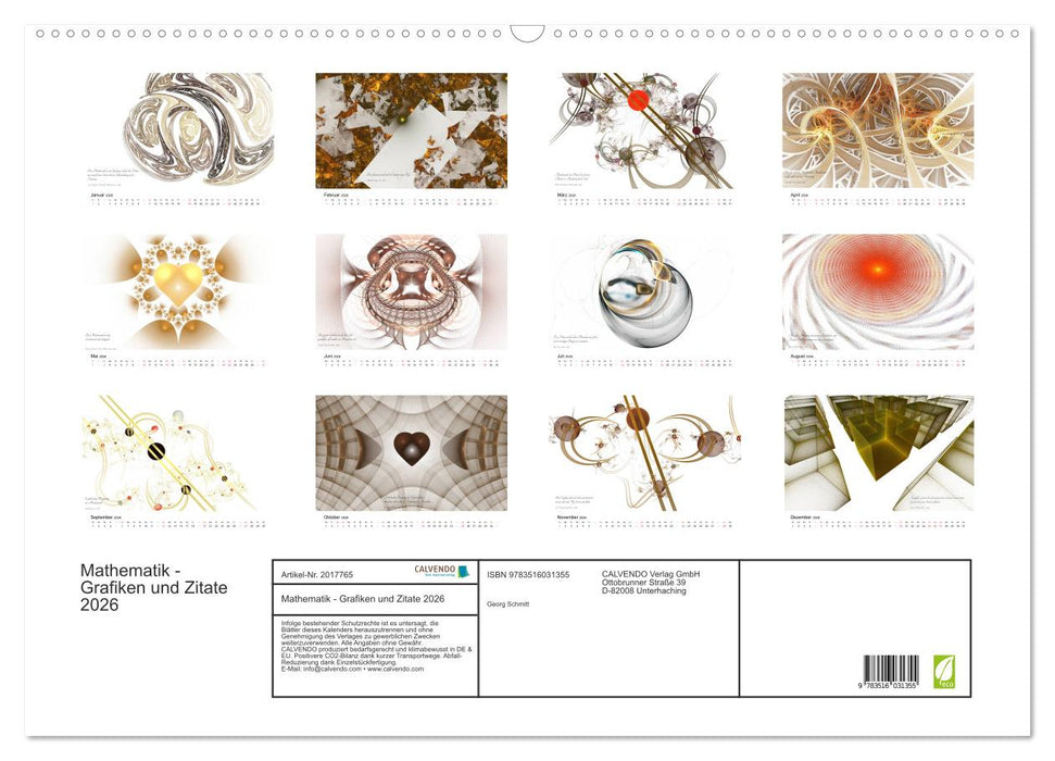 Mathematik - Grafiken und Zitate 2026 (CALVENDO Wandkalender 2026)