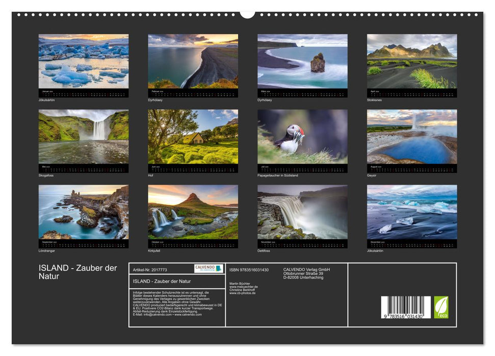 ISLAND - Zauber der Natur (CALVENDO Premium Wandkalender 2026)