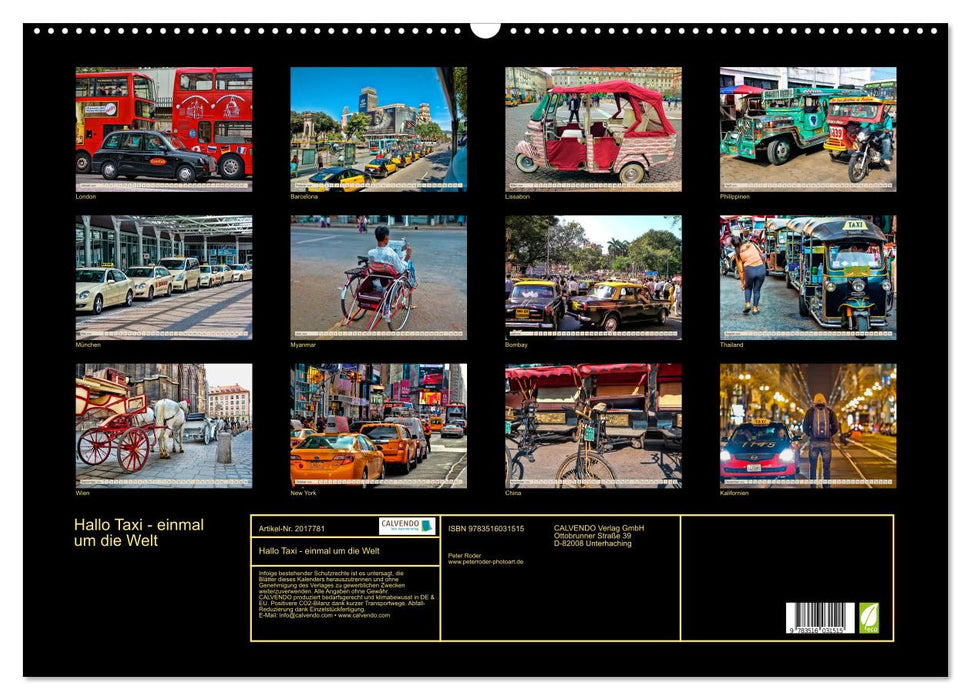 Hallo Taxi - einmal um die Welt (CALVENDO Wandkalender 2026)