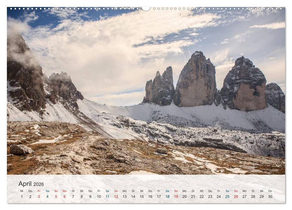 Dolomiten - Rundreise um Drei Zinnen (CALVENDO Premium Wandkalender 2026)