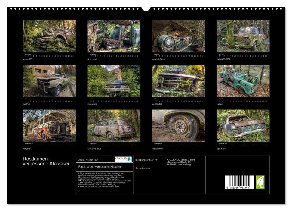 Rostlauben - vergessene Klassiker (CALVENDO Premium Wandkalender 2026)