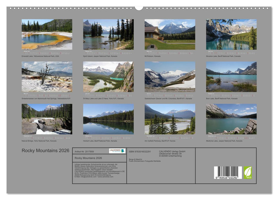 Rocky Mountains 2026 (CALVENDO Premium Wandkalender 2026)