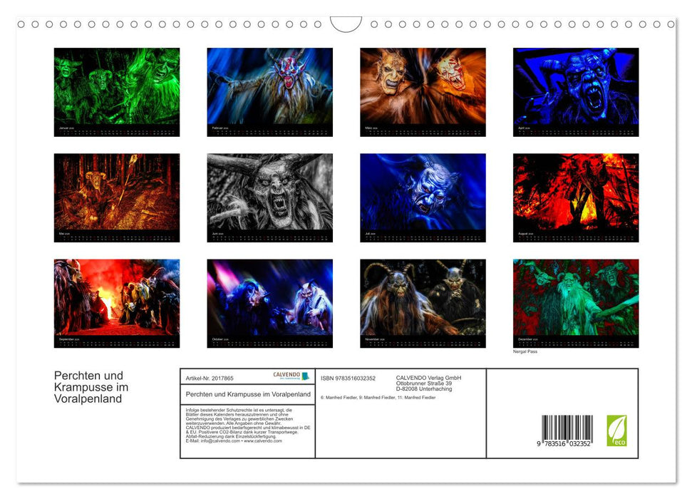 Perchten und Krampusse im Voralpenland (CALVENDO Wandkalender 2026)