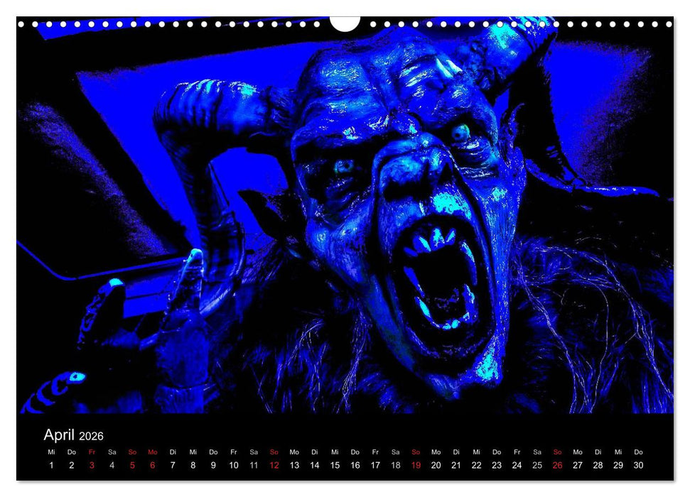 Perchten und Krampusse im Voralpenland (CALVENDO Wandkalender 2026)