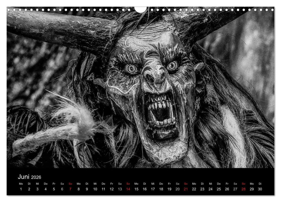 Perchten und Krampusse im Voralpenland (CALVENDO Wandkalender 2026)