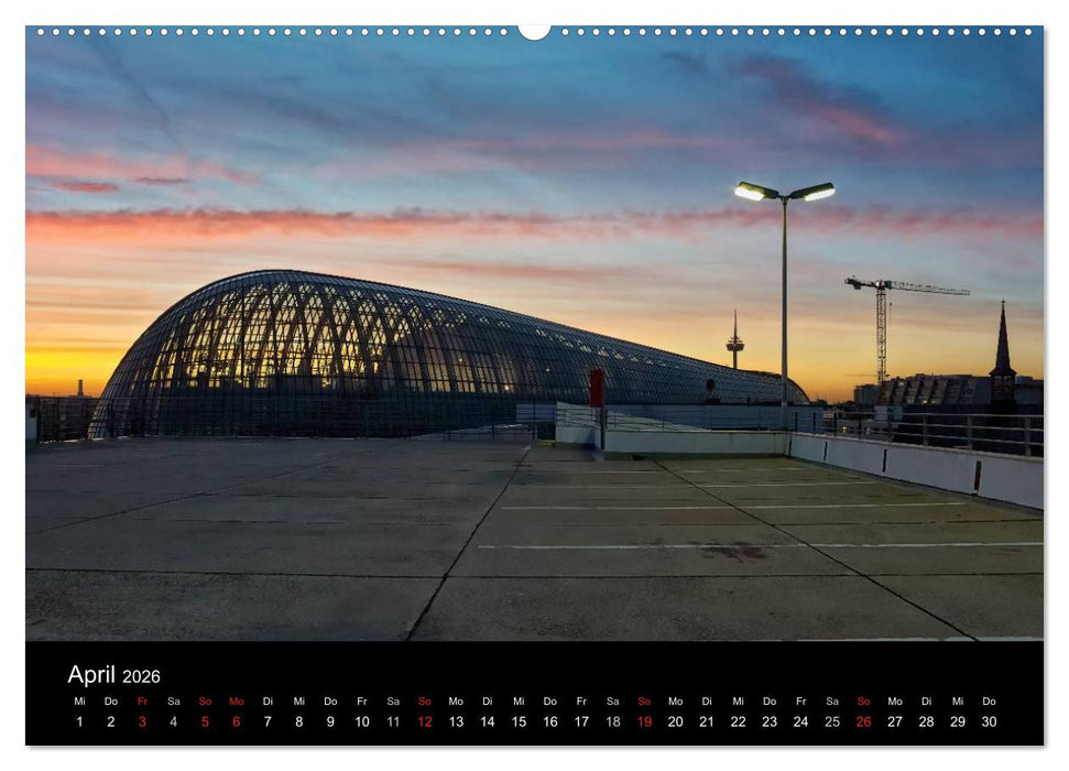 Köln bei Nacht - dunkelbunte Stadt (CALVENDO Premium Wandkalender 2026)