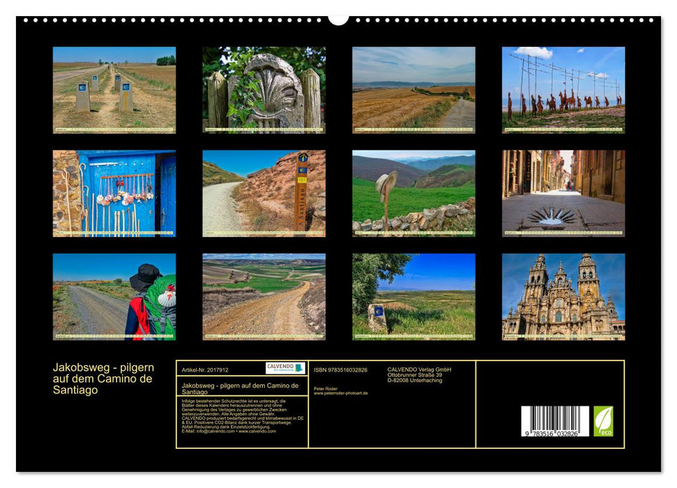 Jakobsweg - pilgern auf dem Camino de Santiago (CALVENDO Premium Wandkalender 2026)