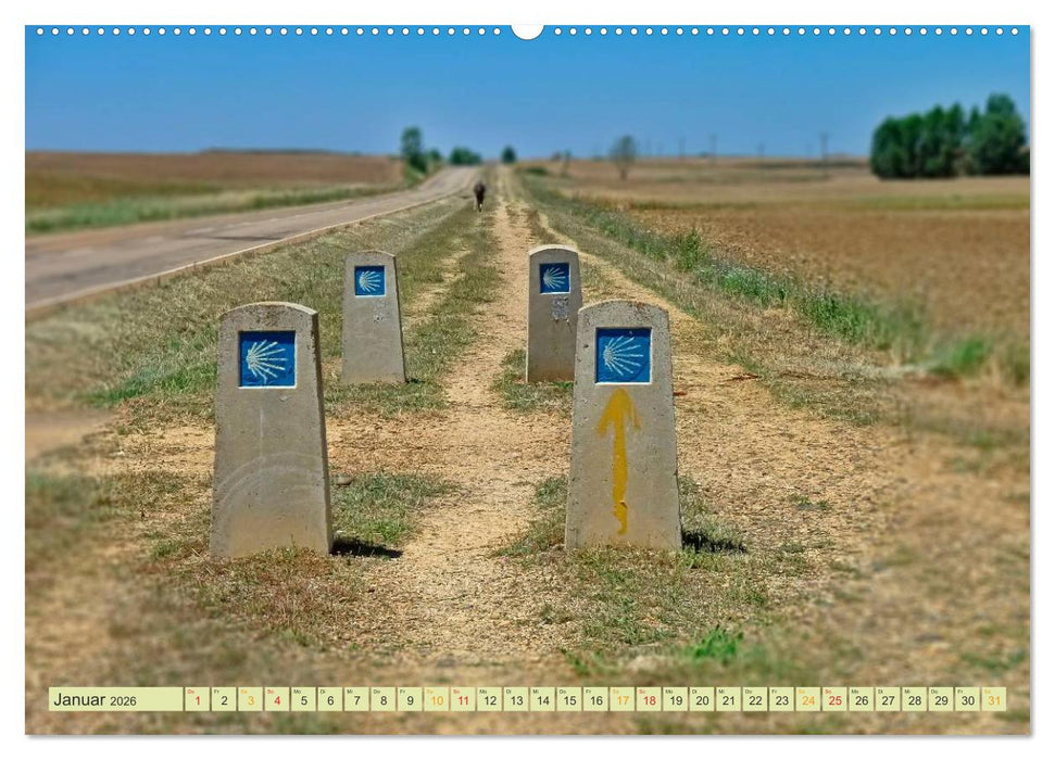 Jakobsweg - pilgern auf dem Camino de Santiago (CALVENDO Premium Wandkalender 2026)