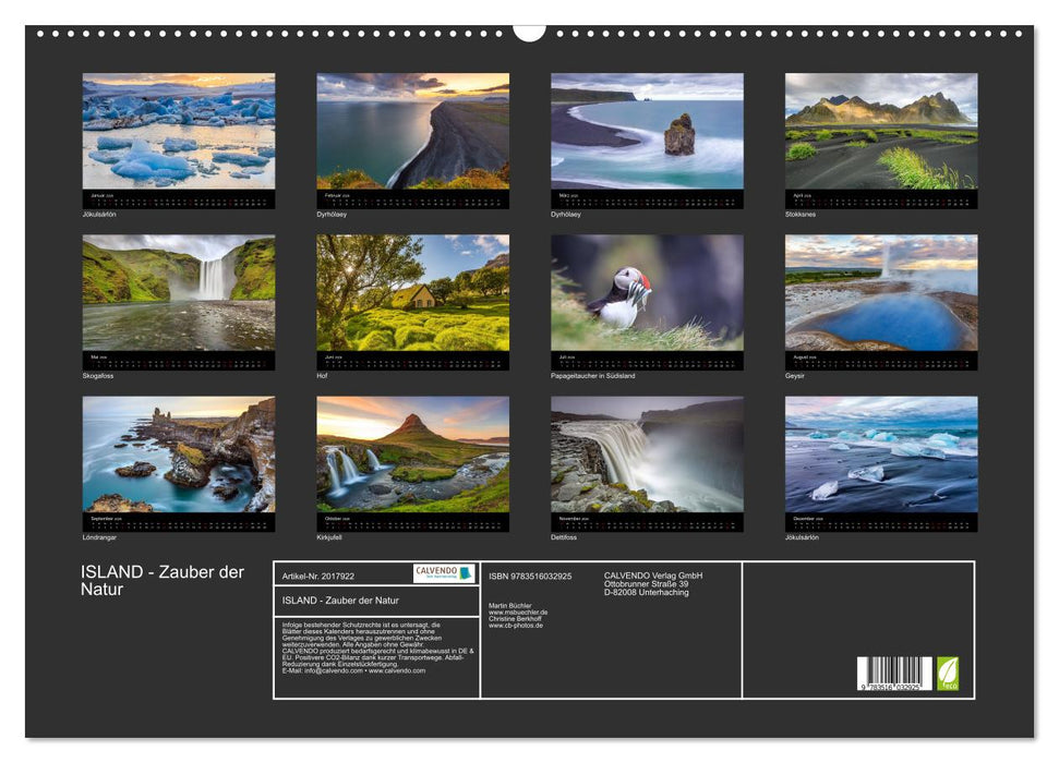 ISLAND - Zauber der Natur (CALVENDO Wandkalender 2026)