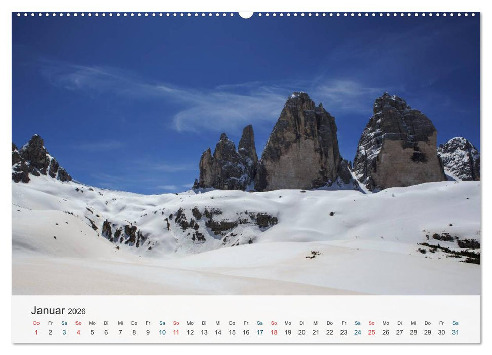 Dolomiten - Rundreise um Drei Zinnen (CALVENDO Wandkalender 2026)