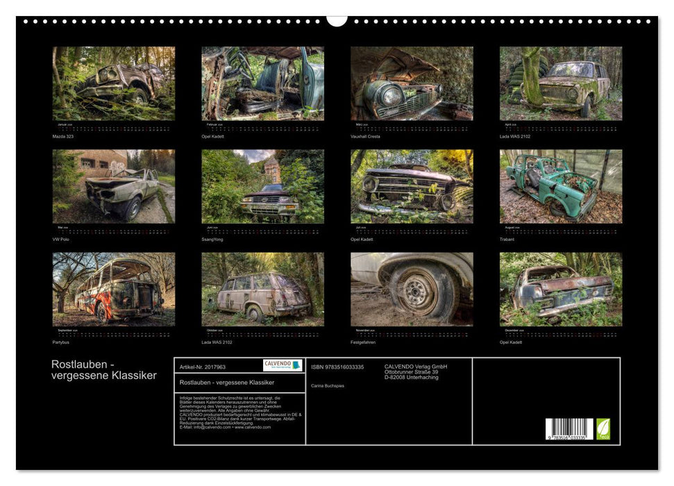 Rostlauben - vergessene Klassiker (CALVENDO Wandkalender 2026)