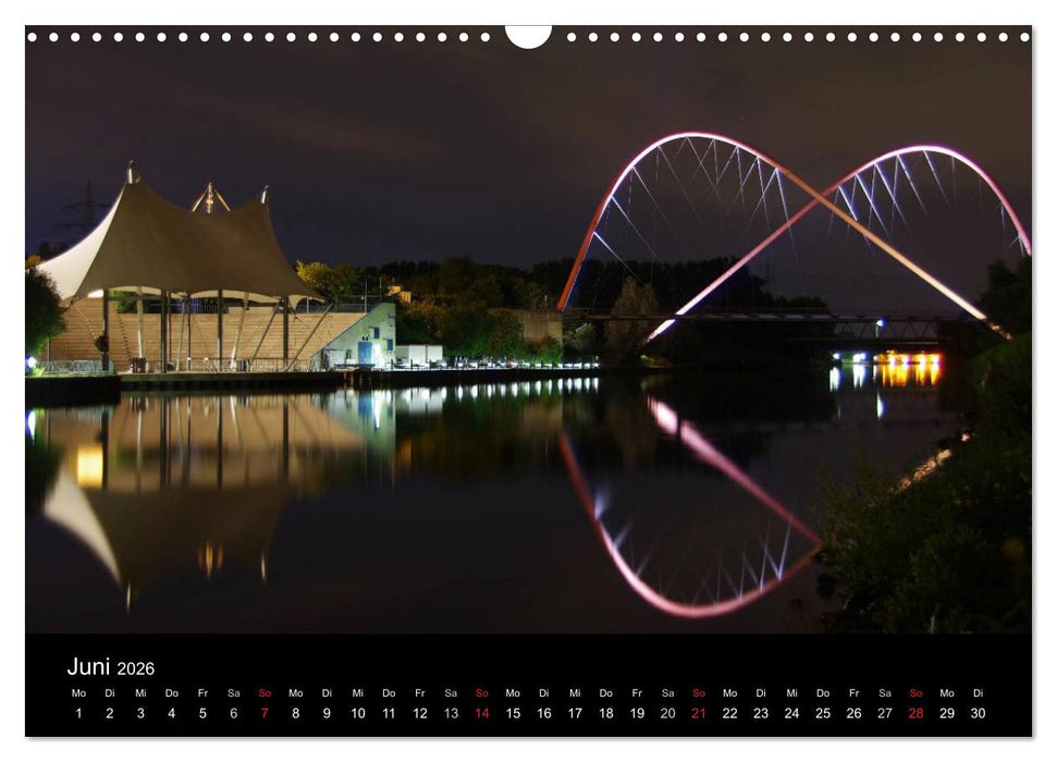 Wenn es Nacht wird im Ruhrgebiet (CALVENDO Wandkalender 2026)