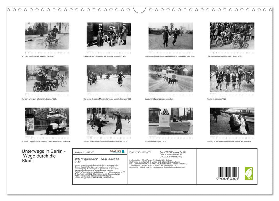 Unterwegs in Berlin - Wege durch die Stadt (CALVENDO Wandkalender 2026)