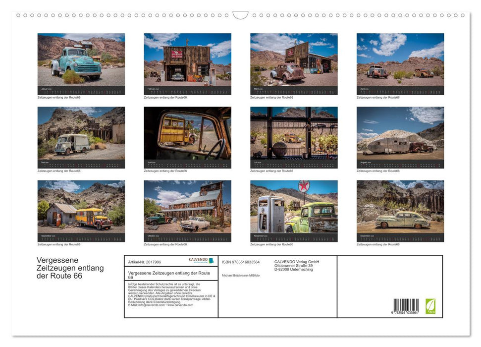 Vergessene Zeitzeugen entlang der Route 66 (CALVENDO Wandkalender 2026)