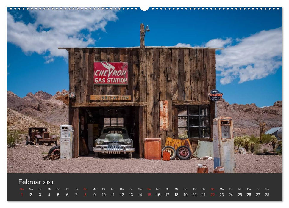 Vergessene Zeitzeugen entlang der Route 66 (CALVENDO Wandkalender 2026)