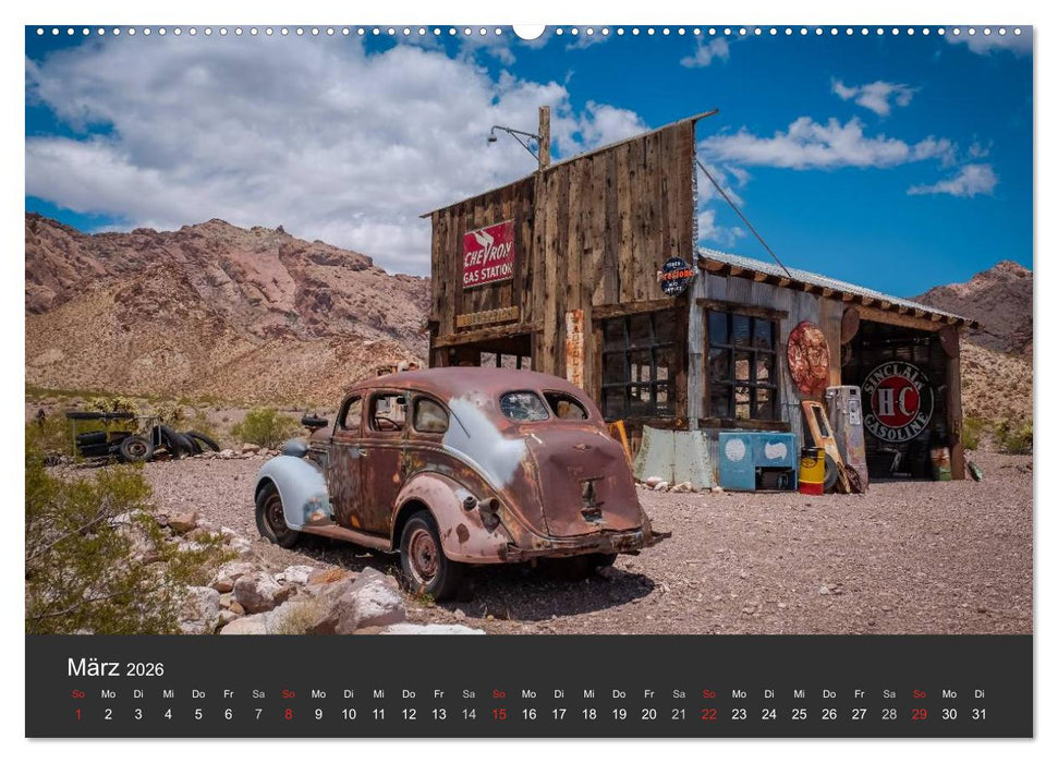 Vergessene Zeitzeugen entlang der Route 66 (CALVENDO Wandkalender 2026)