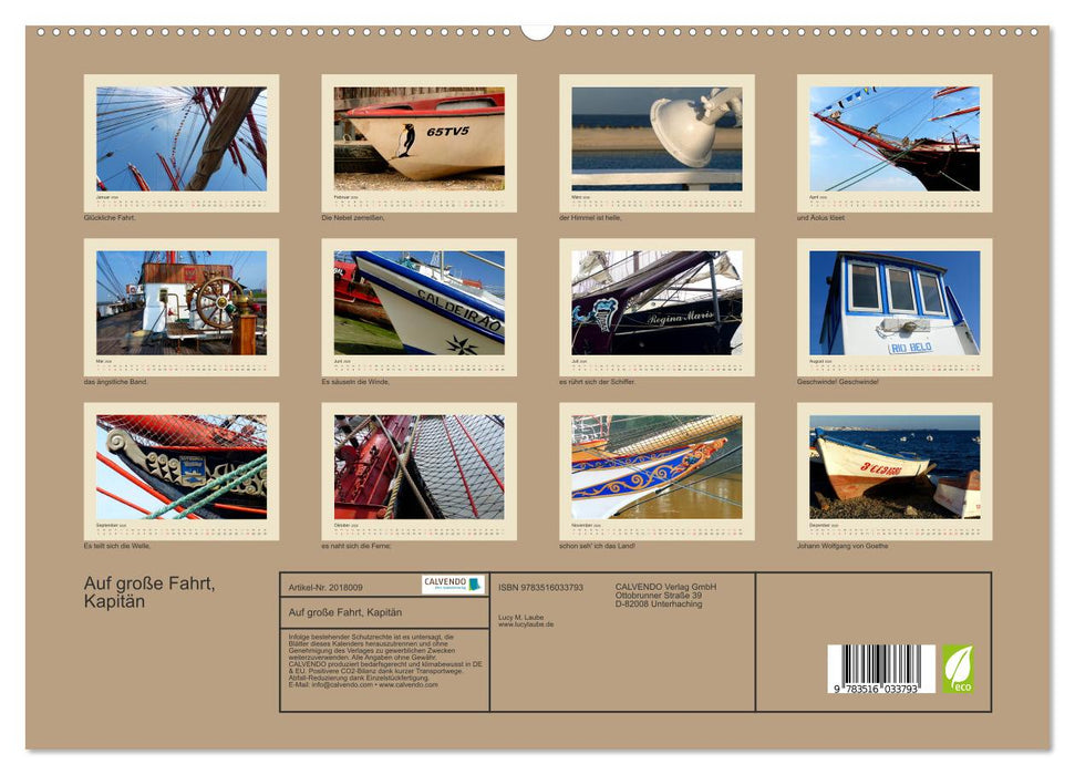 Auf große Fahrt, Kapitän (CALVENDO Premium Wandkalender 2026)