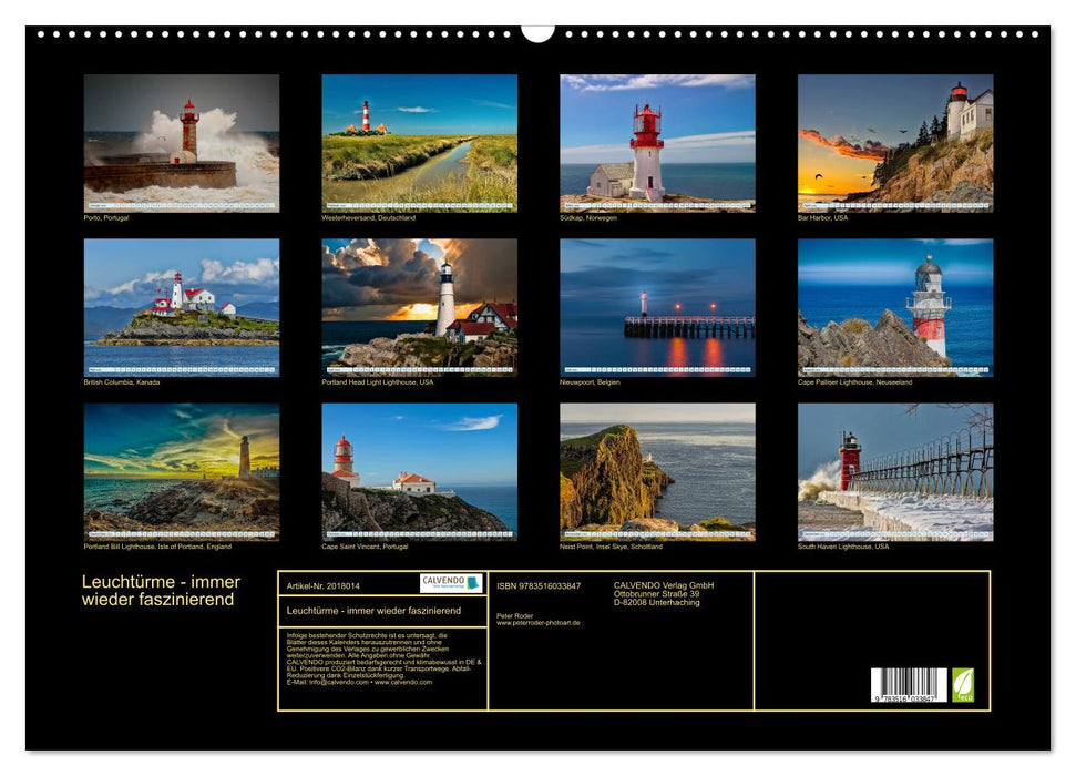 Leuchtürme - immer wieder faszinierend (CALVENDO Wandkalender 2026)