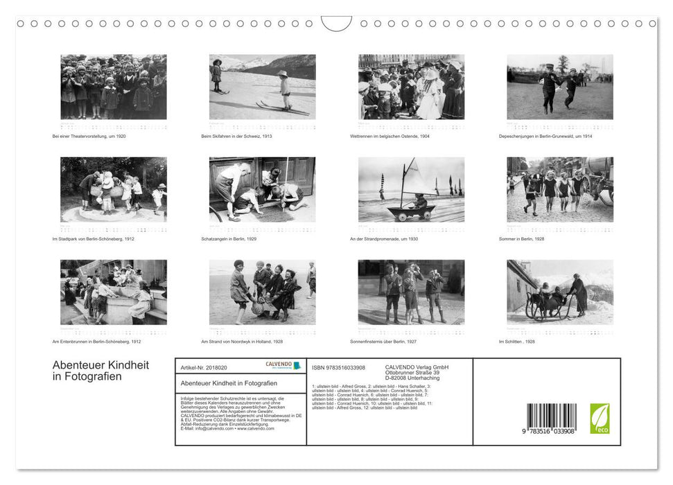 Abenteuer Kindheit in Fotografien (CALVENDO Wandkalender 2026)