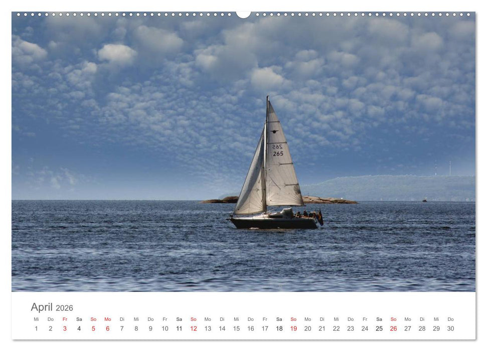 Segelboote in Südschwedens Schären (CALVENDO Premium Wandkalender 2026)