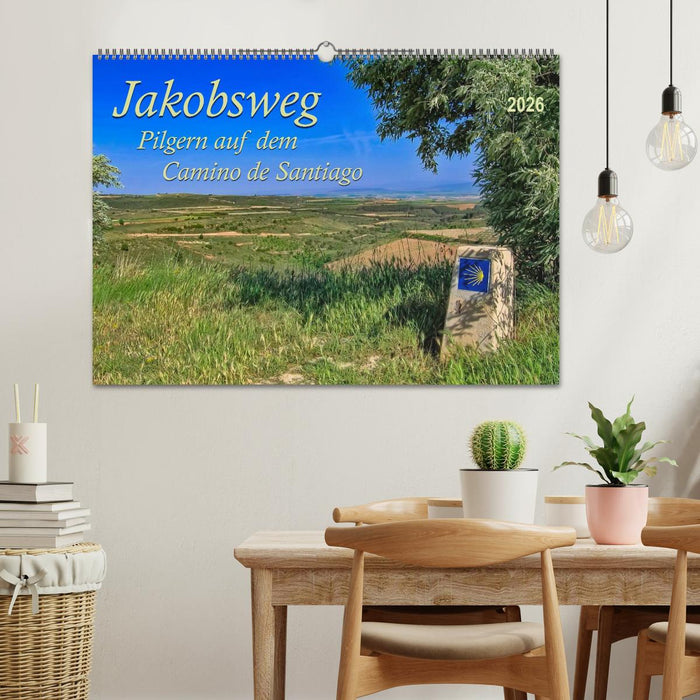 Jakobsweg - pilgern auf dem Camino de Santiago (CALVENDO Wandkalender 2026)