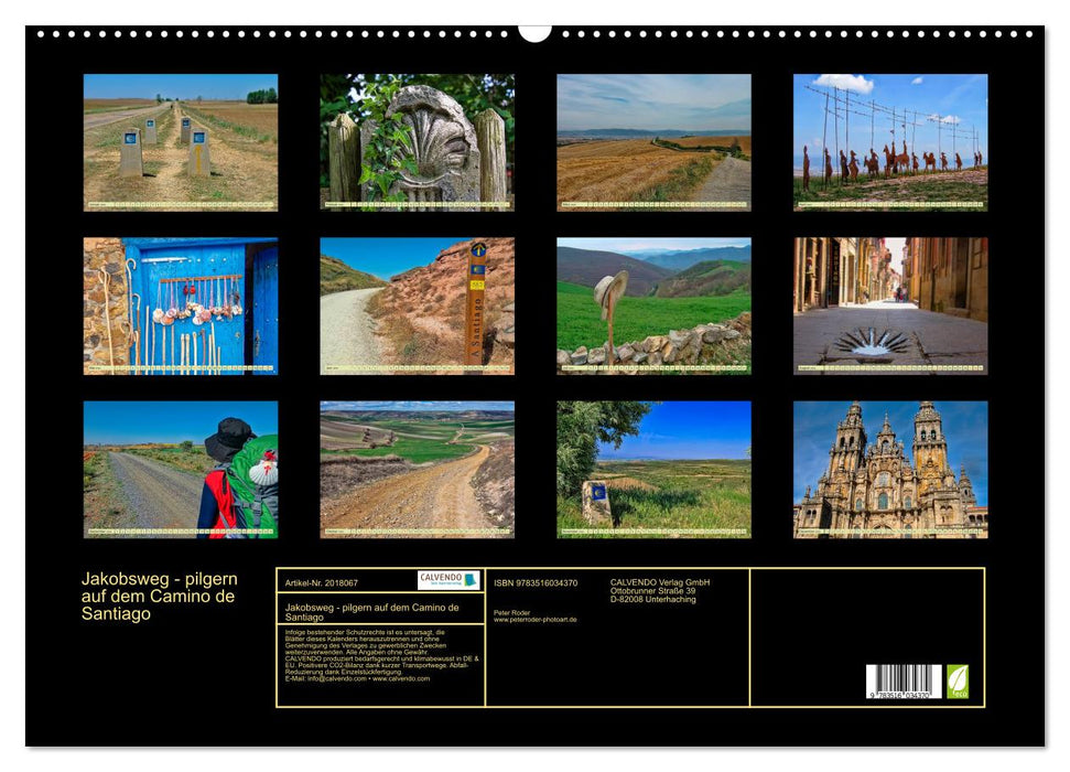 Jakobsweg - pilgern auf dem Camino de Santiago (CALVENDO Wandkalender 2026)