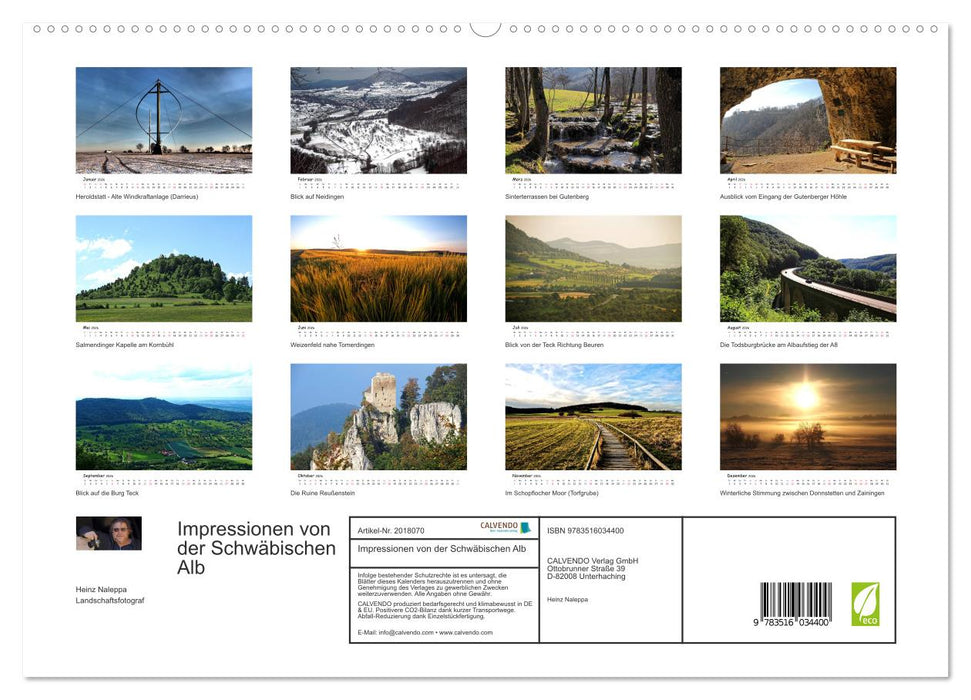 Impressionen von der Schwäbischen Alb (CALVENDO Premium Wandkalender 2026)