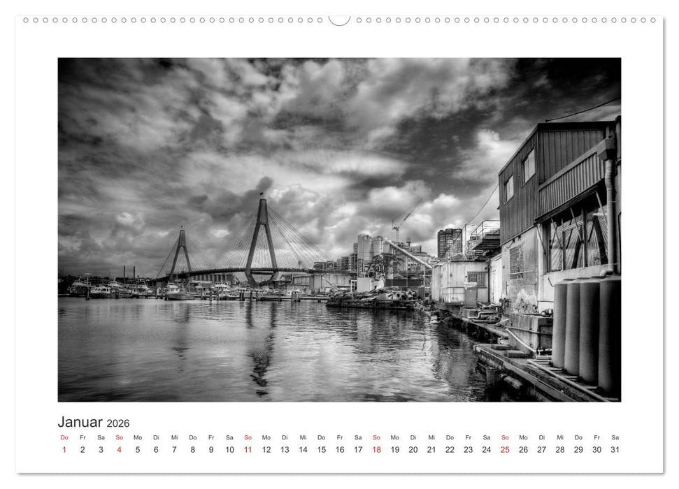 SYDNEY Monochrom (CALVENDO Premium Wandkalender 2026)