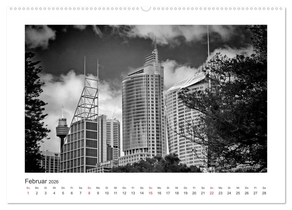 SYDNEY Monochrom (CALVENDO Premium Wandkalender 2026)