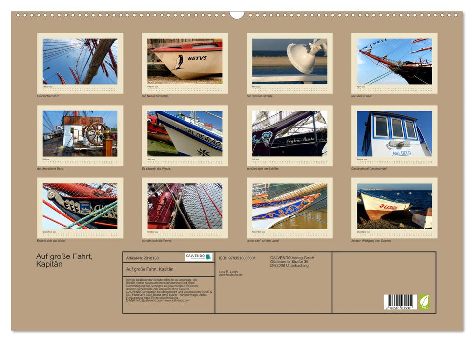 Auf große Fahrt, Kapitän (CALVENDO Wandkalender 2026)