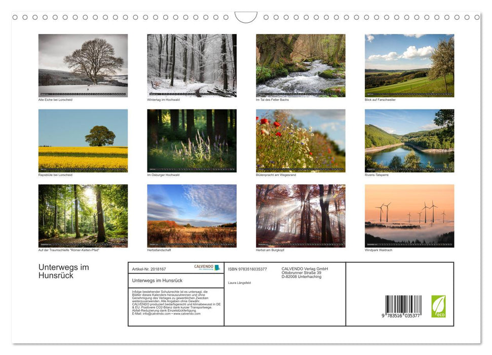 Unterwegs im Hunsrück (CALVENDO Wandkalender 2026)