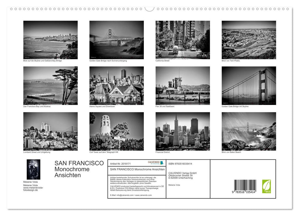 SAN FRANCISCO Monochrome Ansichten (CALVENDO Premium Wandkalender 2026)