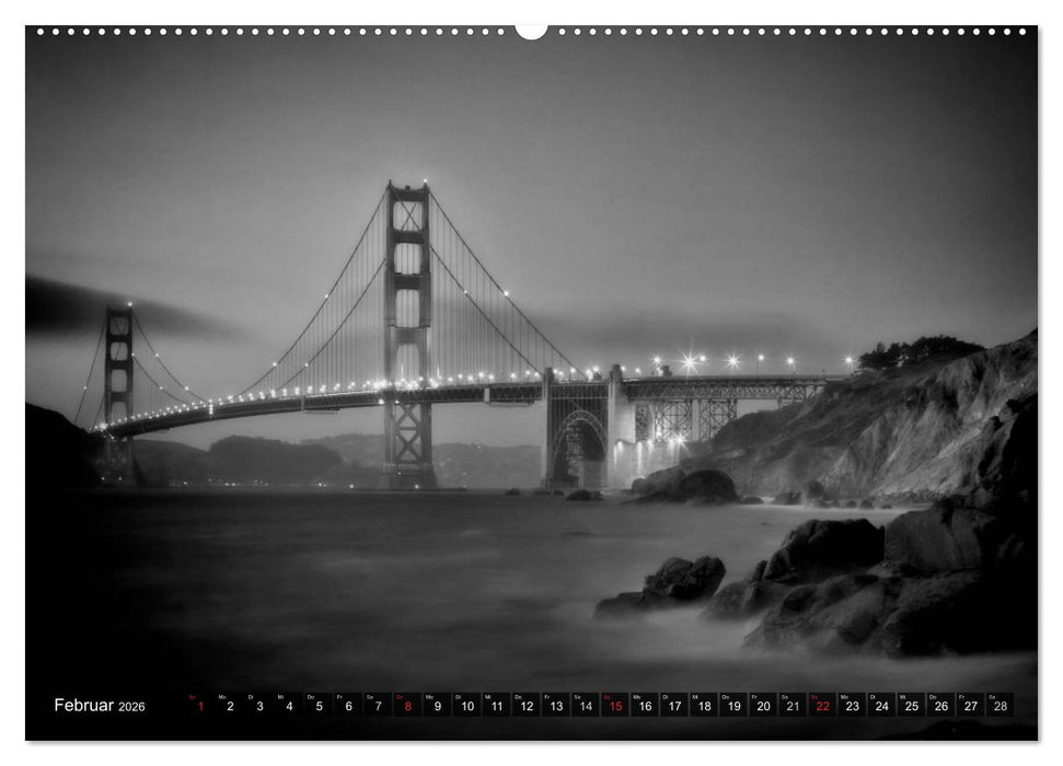 SAN FRANCISCO Monochrome Ansichten (CALVENDO Premium Wandkalender 2026)