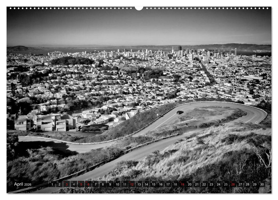 SAN FRANCISCO Monochrome Ansichten (CALVENDO Premium Wandkalender 2026)