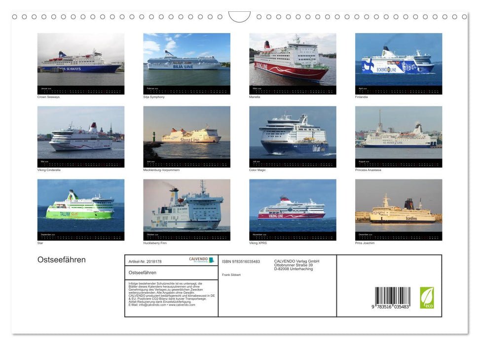 Ostseefähren (CALVENDO Wandkalender 2026)