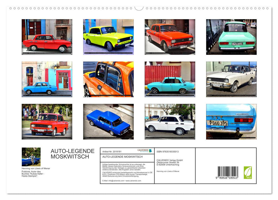 AUTO-LEGENDE MOSKWITSCH (CALVENDO Premium Wandkalender 2026)