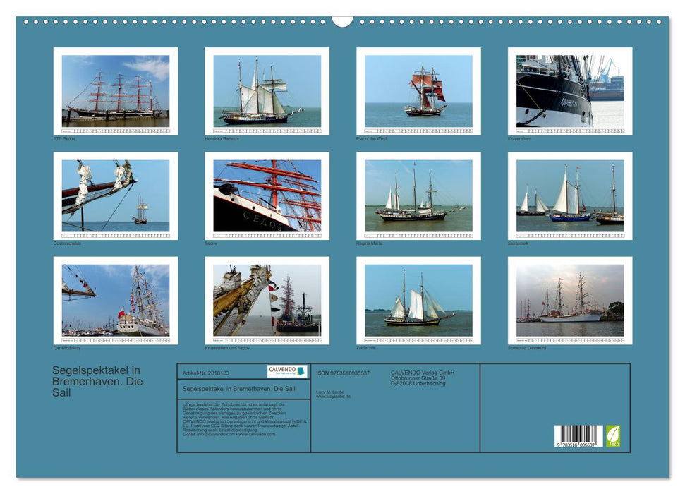 Segelspektakel in Bremerhaven. Die Sail (CALVENDO Wandkalender 2026)