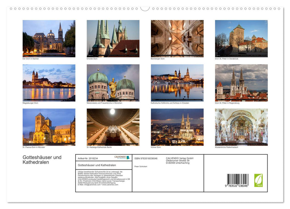 Gotteshäuser und Kathedralen (CALVENDO Premium Wandkalender 2026)