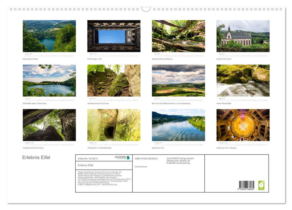 Erlebnis Eifel (CALVENDO Wandkalender 2026)