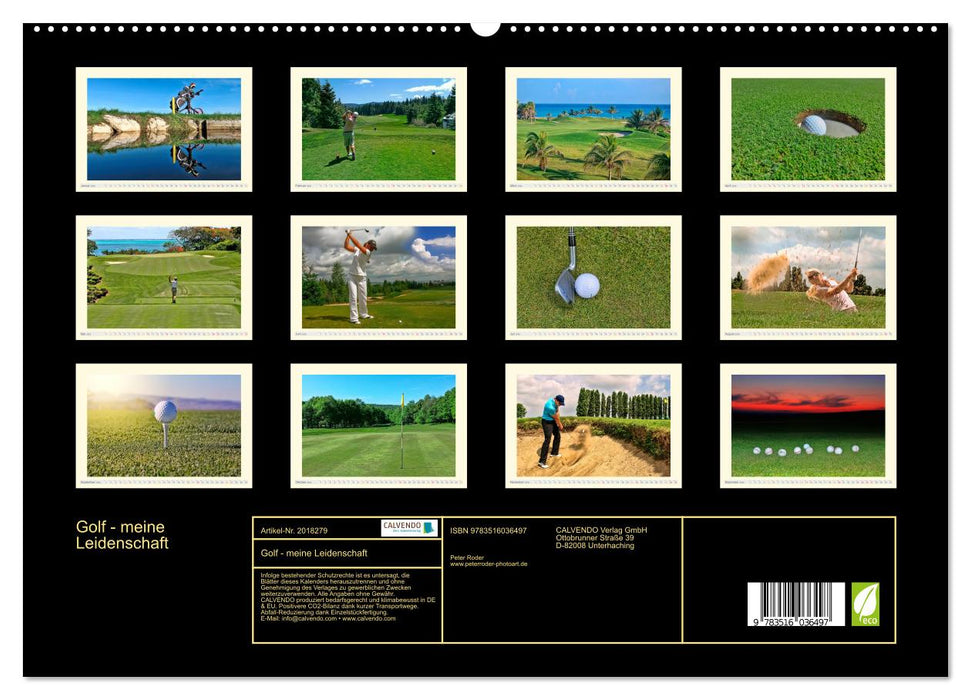 Golf - meine Leidenschaft (CALVENDO Premium Wandkalender 2026)